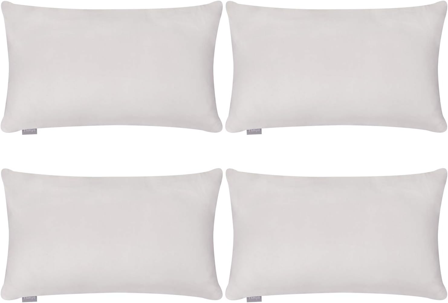 Thmyo 4-Pack 100% Cotton Lumbar Comfortable Solid Decorative Throw Pillow Case Rectangle Cushion Cover Sublimation Blank Pillow Covers DIY…