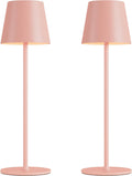 Kakanuo Cordless Table Lamp Rechargeable Pink - KK 2 Pack 5000mAH Battery Operated Lamp for Counter, 3 Color Stepless Dimming Wireless…