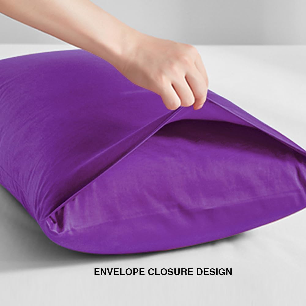 FLXXIE Pillow Cases Standard Size, Soft Microfiber Pillow Covers with Envelope Closure, Wrinkle, Stain Resistant Pillowcases, 2 Piece…