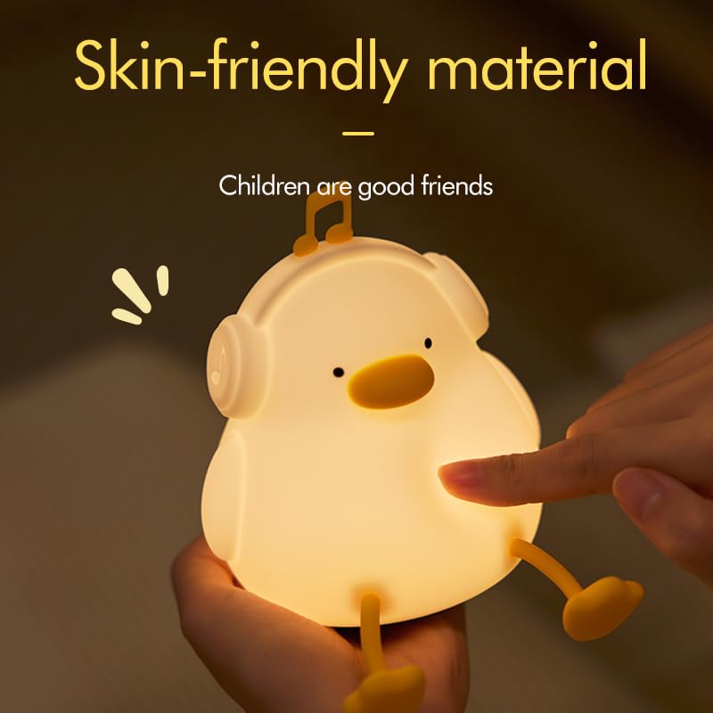 Atsuinightlight ATSUI Night Light for Kids, Squishy Duck Design, 3 Level Dimmable, Silicone Construction 0 Count 4.09 Inches White