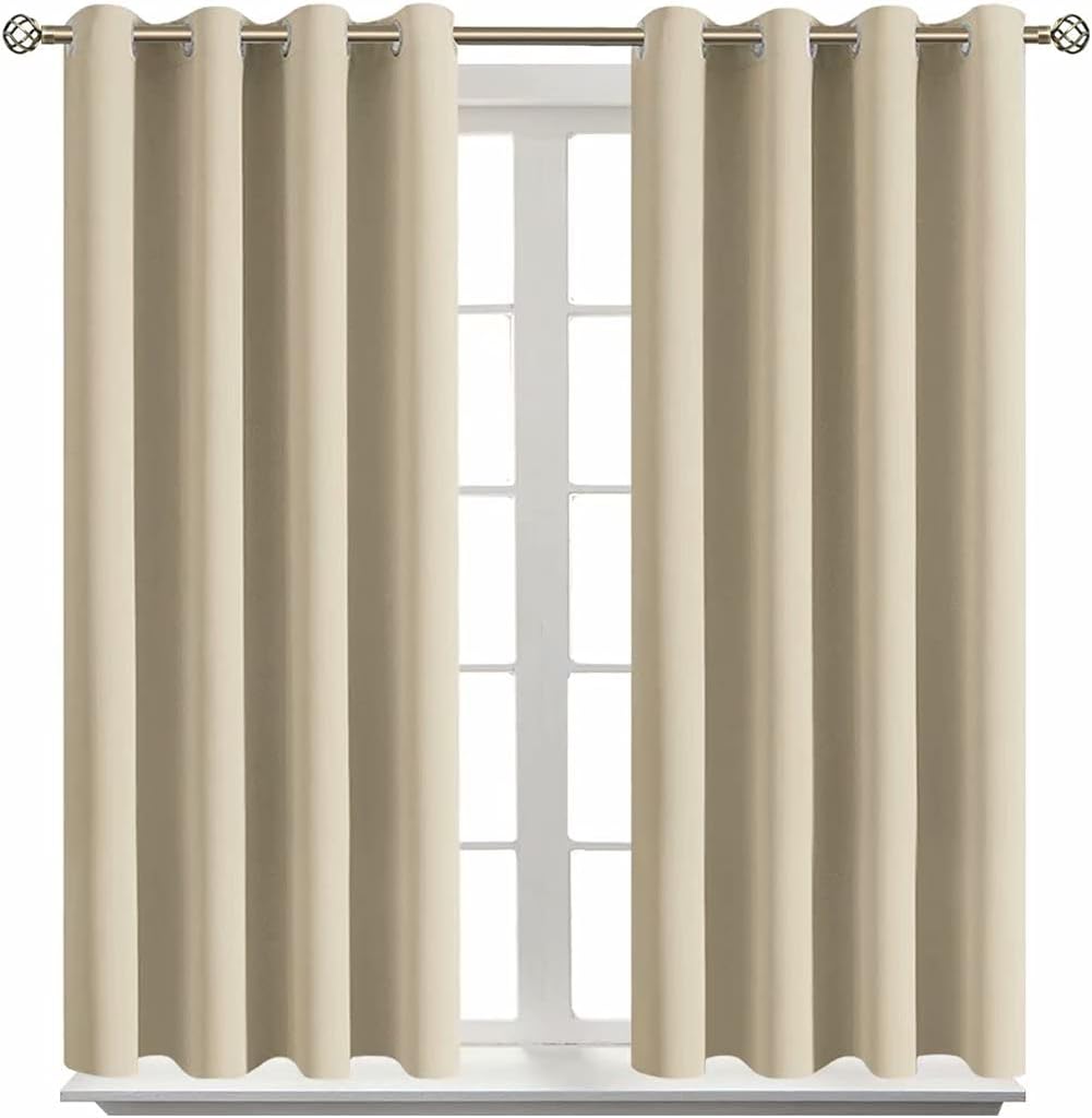 BGment Room Darkening Curtains 45 Inches Long - Grommet Thermal Insulated Drapes Window Treatment Curtains for Bedroom, 2 Panels, 52 x 45 I…