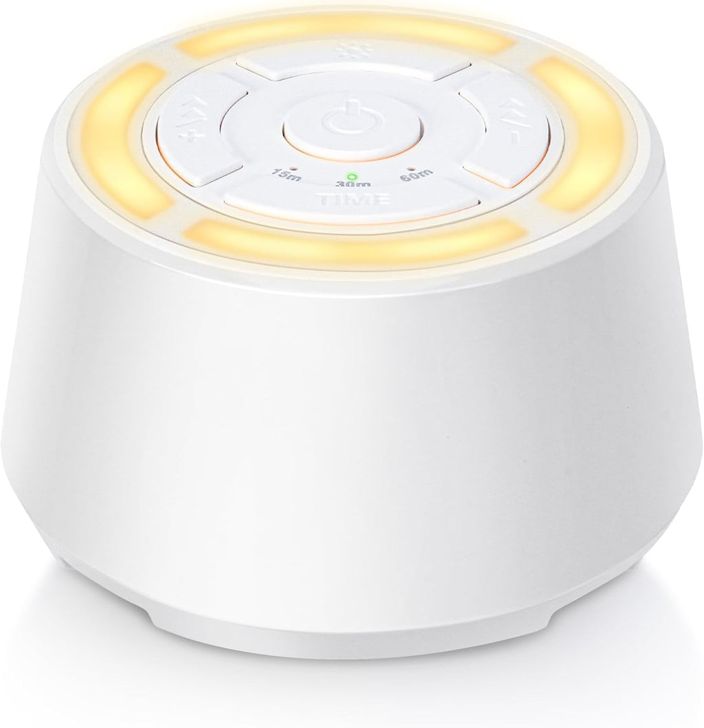 Sound Machine for Sleep - White Noise Sound Machine with Night Light Rechargeable White Noise Machine with 16 Soothing Sounds, Timer and…