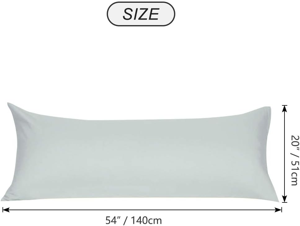 uxcell Soft Microfiber Body Pillow Cover with Zipper Closure, Long Pillow Cases for Body Pillows Weave for 90 GSM Polyester, Light Gray Bod…