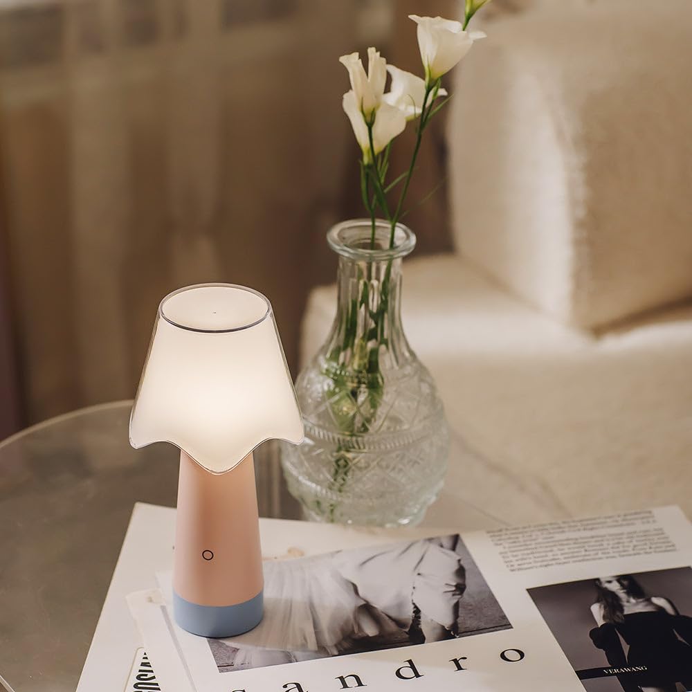 Owlpack Fungo Cordless LED Lamp with Adjustable Dimmer - Pink