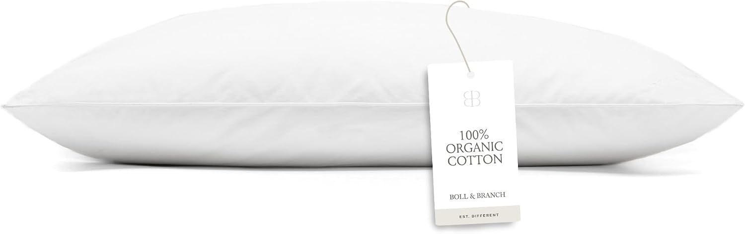 BollBranch BOLL & BRANCH Down Alternative Pillow - Firm, Standard - Cooling Shell - Hypoallergenic Primaloft Luxury Down Alternative Fill -…