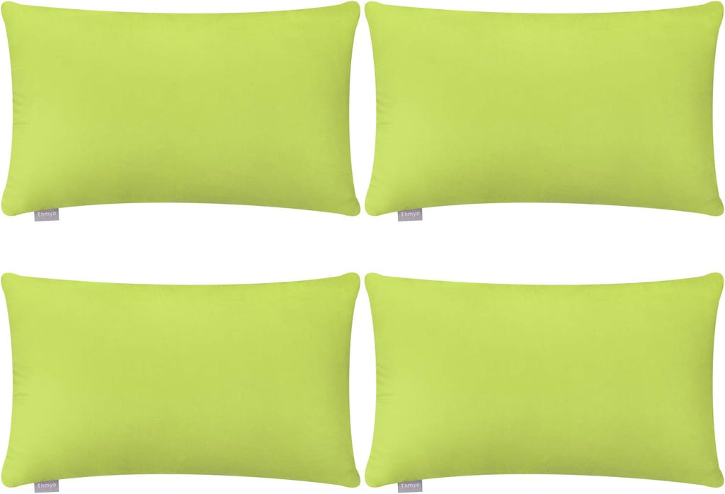 Thmyo 4-Pack 100% Cotton Lumbar Comfortable Solid Decorative Throw Pillow Case, Rectangle Cushion Cover Pillowcase Sublimation Blank Pillow…