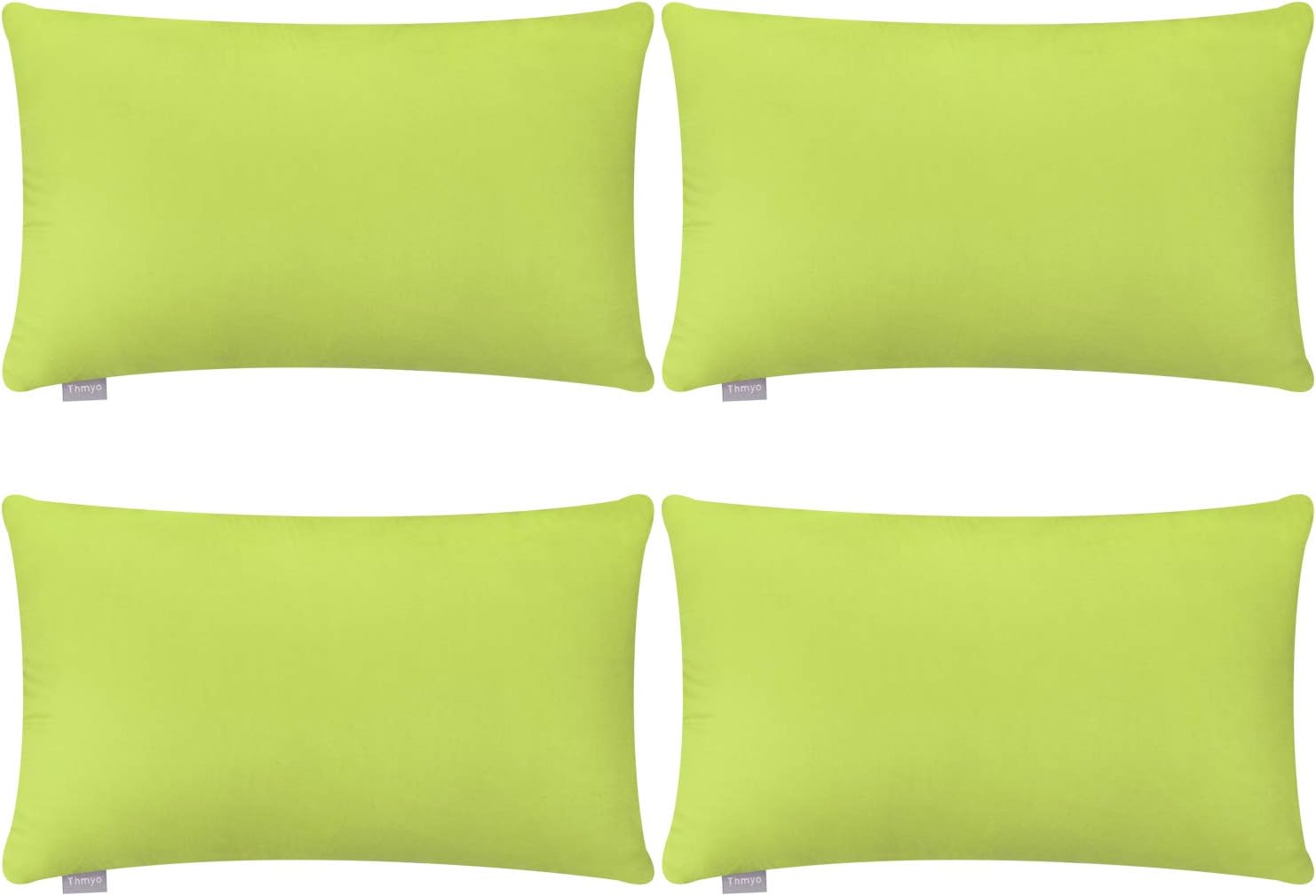 Thmyo 4-Pack 100% Cotton Lumbar Comfortable Solid Decorative Throw Pillow Case, Rectangle Cushion Cover Pillowcase Sublimation Blank Pillow…