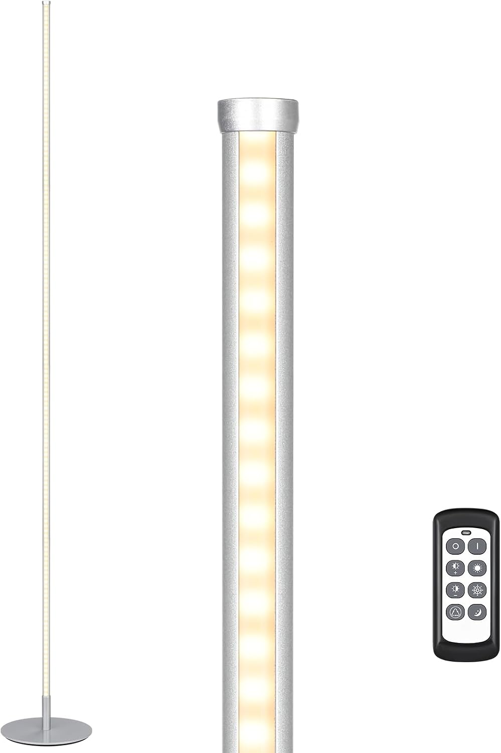Edishine LED Corner Lamp, Set of 2 Minimalist Dimmable Light with Remote, 57.5" Tall Sleek Floor Lamps for Living Room, Bedroom, Offic…