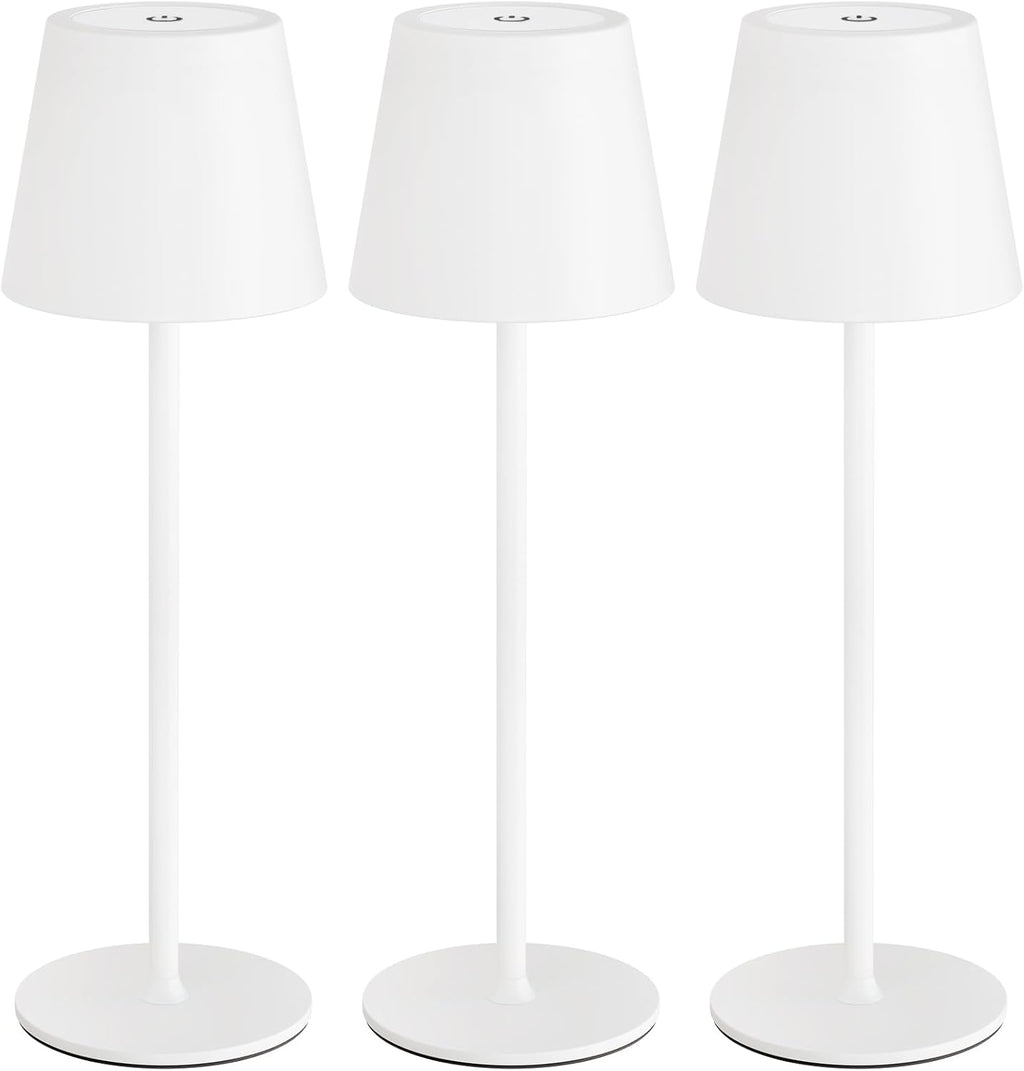 uuffoo 3 Pack Cordless Table Lamp Rechargeable 5000mAH Battery Operated Lights Touch Control LED Portable Desk Lamps 3 Color Dimming for…