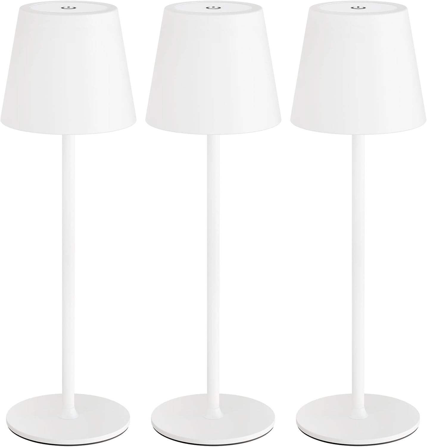uuffoo 3 Pack Cordless Table Lamp Rechargeable 5000mAH Battery Operated Lights Touch Control LED Portable Desk Lamps 3 Color Dimming for…