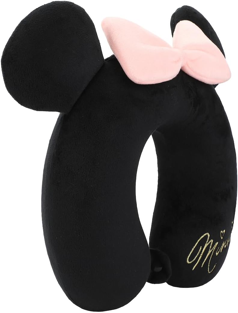 Bioworld Disney Minnie Mouse-Inspired 3-Piece Neck Pillow Eye Mask Set pink