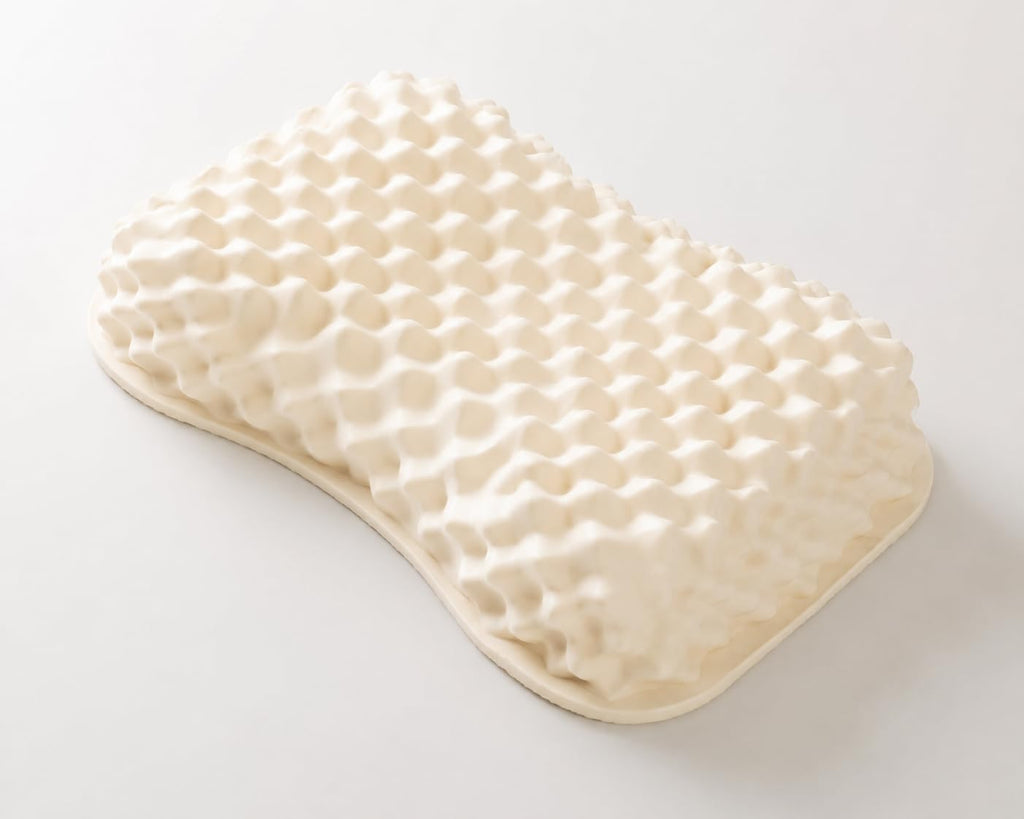Velisse — Natural Latex Pillow for Stomach Back Side Sleepers, Peanut Shape for All Position Sleeping, Wave-Ridge Surface, Single-Height…