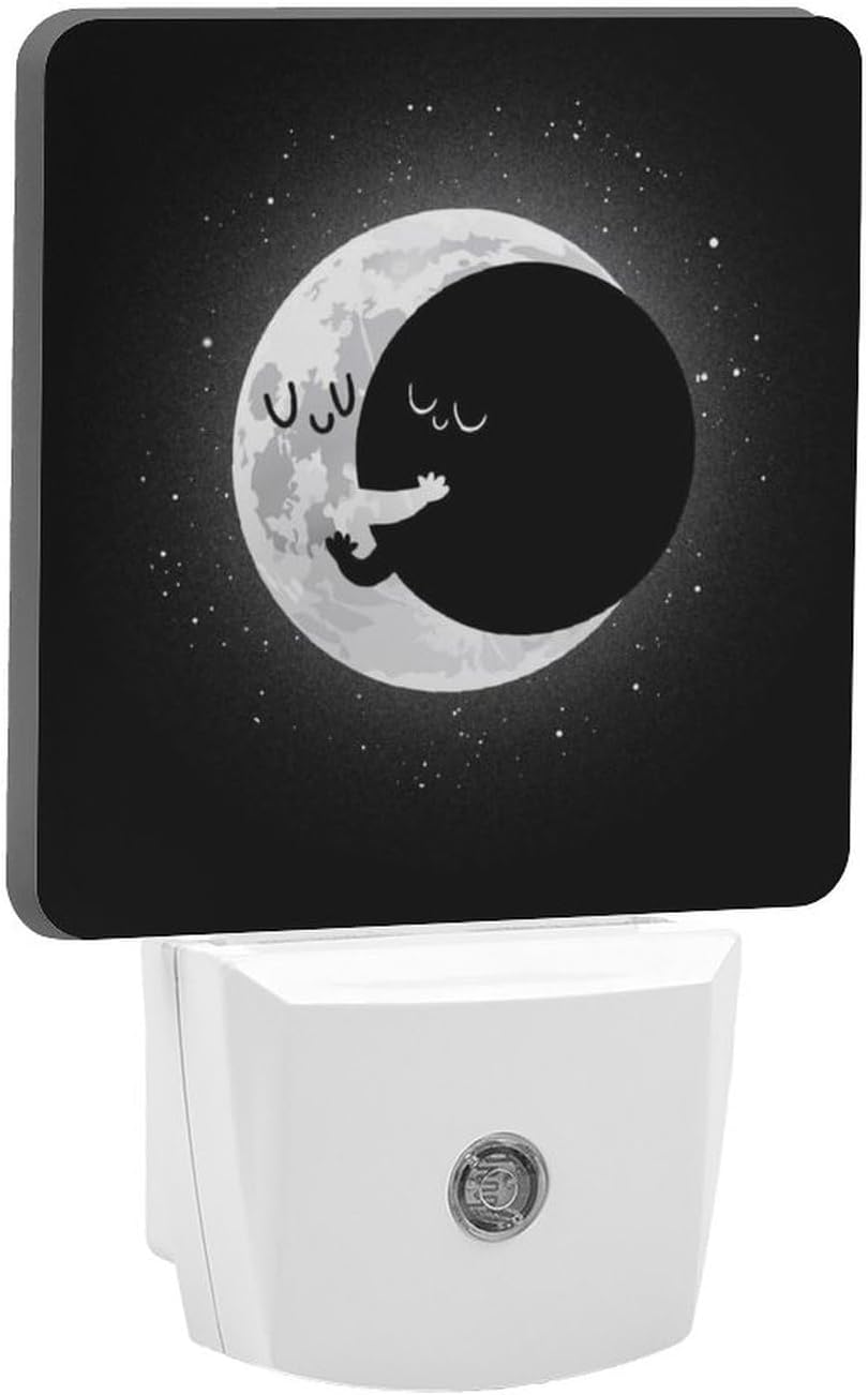 YKJAHSD Cute Lunar Eclipse Night Light, Plug into Wall Decor Nightlights for Bedroom, Bathroom, Hallway, Kitchen, with Dusk to Dawn…