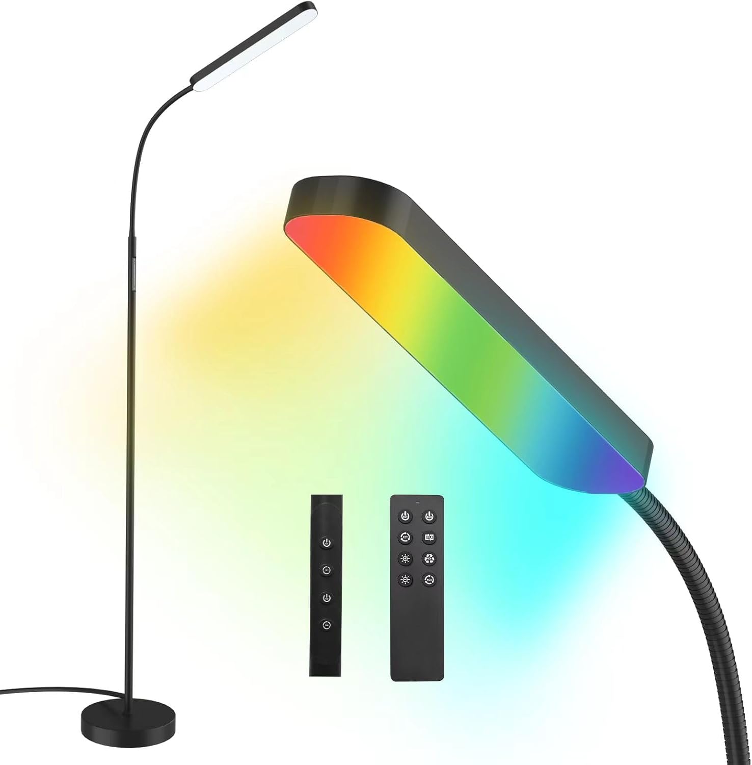 Wio-Mio Floor Lamps, RGB Color Changing Dimmer Bright LED Floor Lamp with Stepless Adjustable 3000K-6000K, Smart Remote Control Modern…