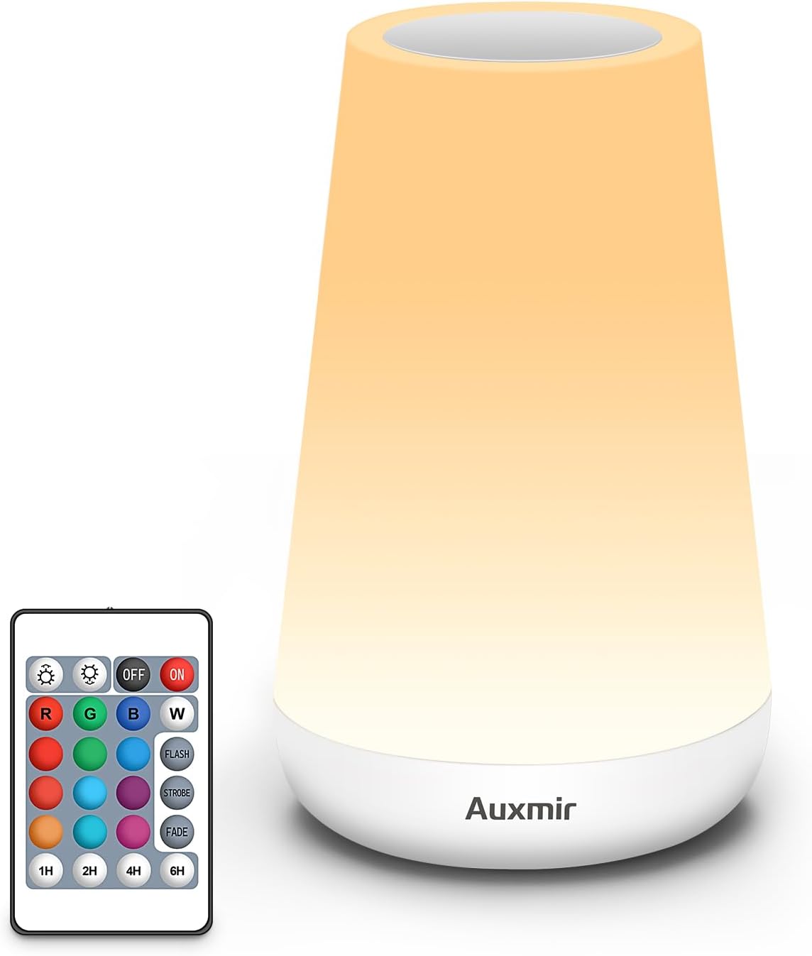 Auxmir Rechargeable LED Night Light, Touch & Remote Control Bedside Lamp with 13 Colors, 5 Brightness Levels, Portable Table Lamp for…