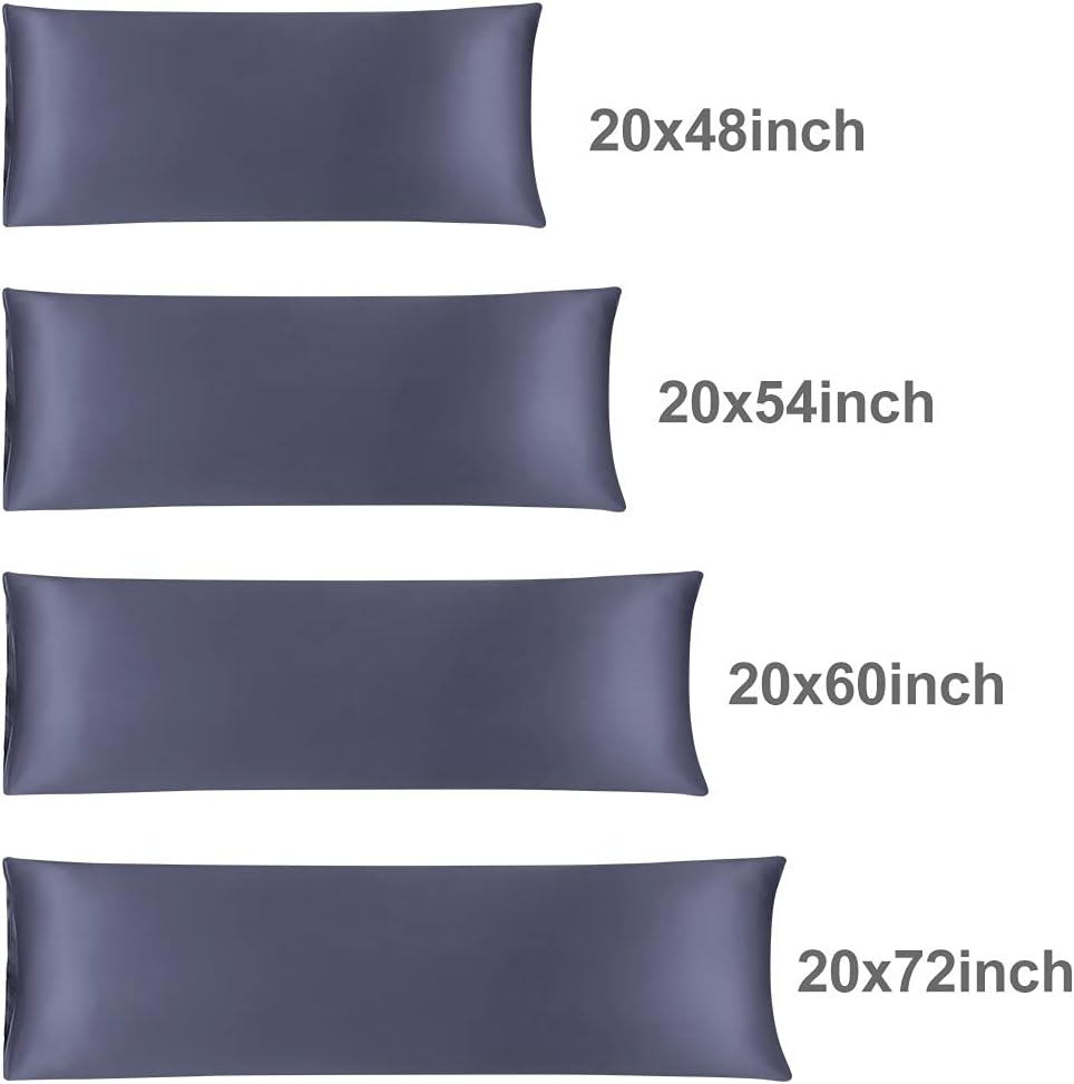 uxcell Body Pillow Cover 20x54 Inch Slate Gray Silky Satin Body Pillowcases for Hair and Skin Luxury Cooling Soft Smooth Washable