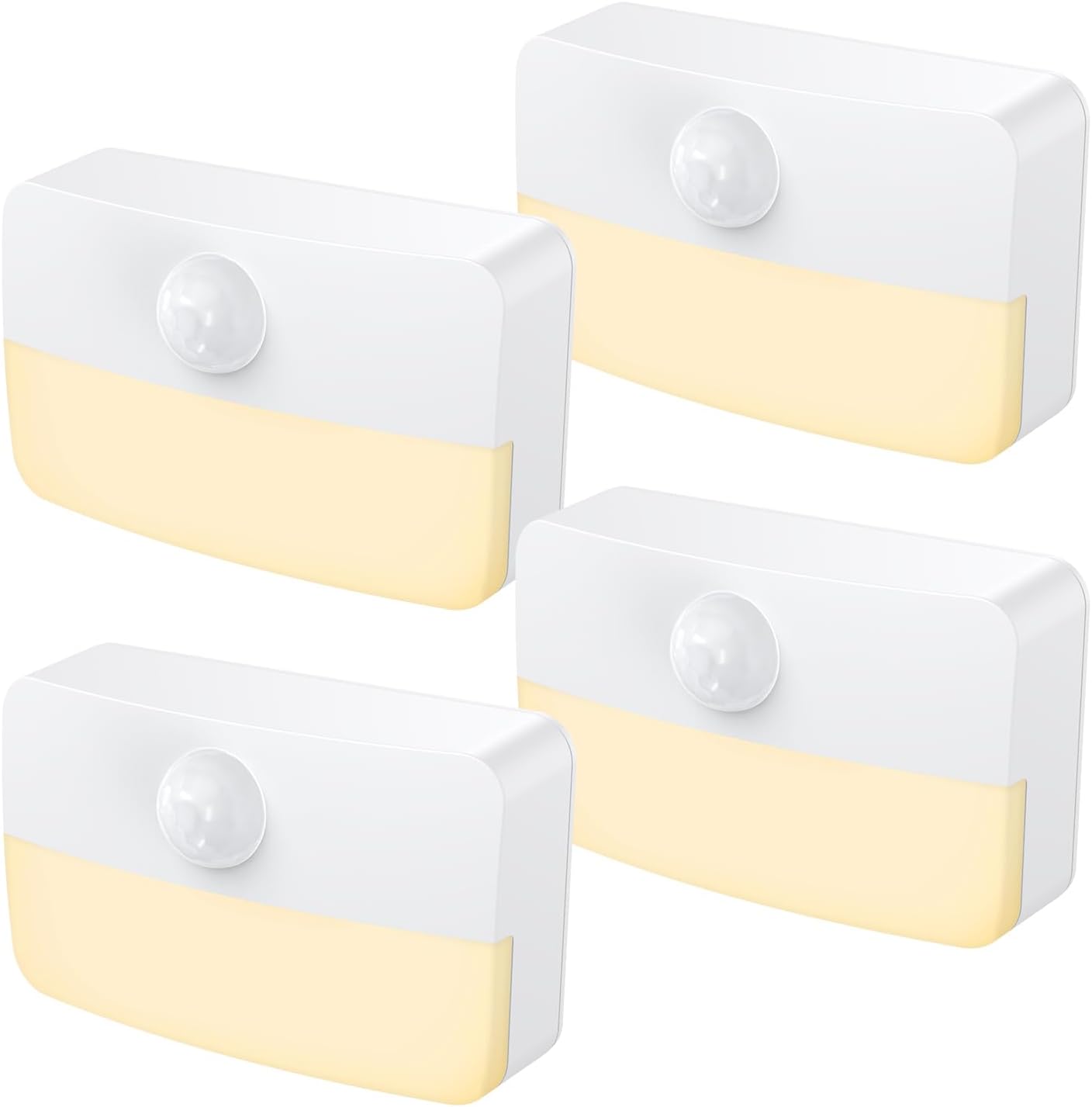 Jxtz 【4 Pack】 Motion Sensor Night Light, Stick-On Motion Sensor Lights Indoor, Battery Powered Under Cabinet Kitchen Lights with Adhesive P…