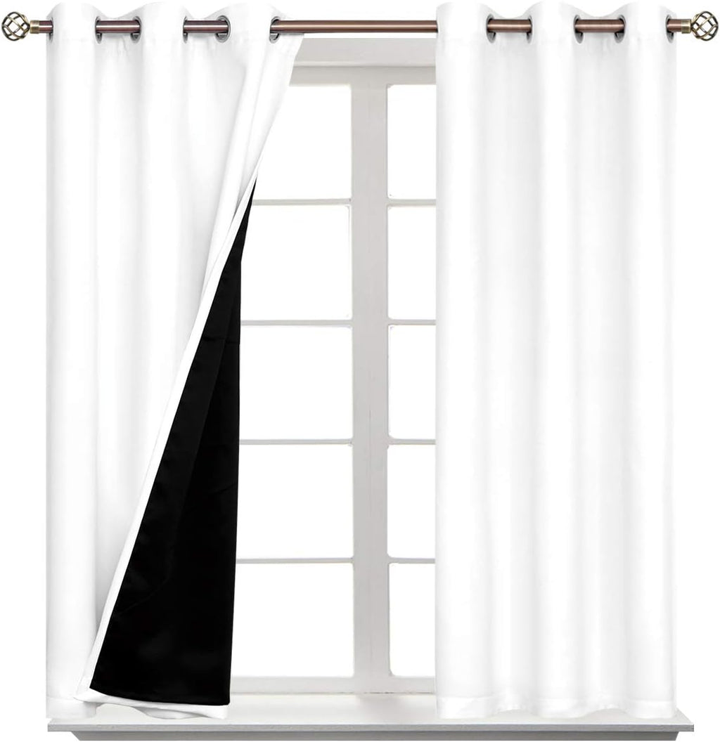 BGment Short 100% Blackout Curtains for Bedroom, Thermal Insulated Energy Efficiency Noise Reducing Grommet Curtains 54 Inch Length with Li…