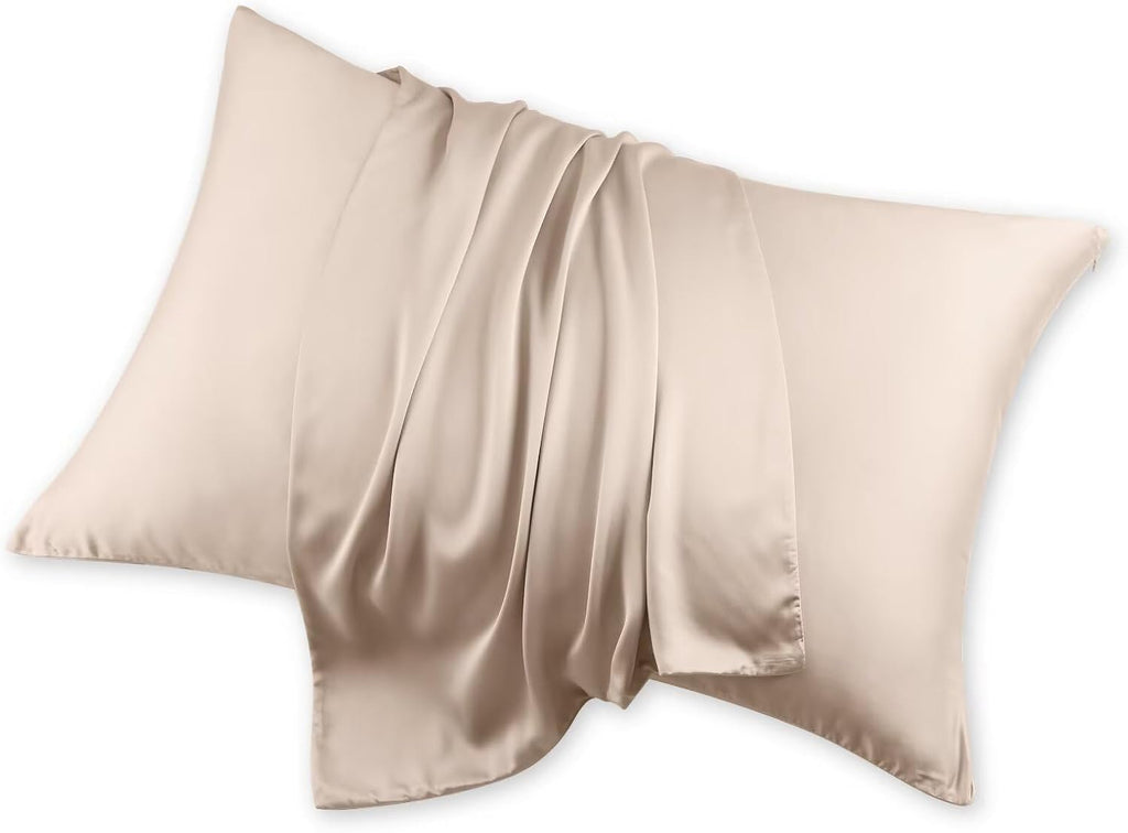 ShunjieHome 4 Pack Cooling Pillow Cases, Viscose Derived from Bamboo Pillow Protectors Queen Size Set of 4, 400 Thread Count Soft Silky Brea…