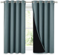 Nicetown 100% Blackout Curtains 54 inches Long, Double-Deck Completely Blackout Window Treatment Thermal Insulated Lined Drapes for Small W…