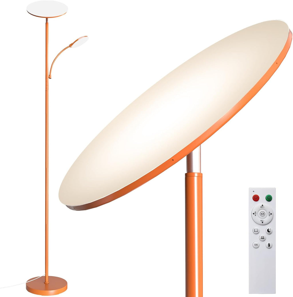 Marctronic Orange Floor Lamps for Living Room, 44W/4500LM Super Bright 2 in 1 LED Floor Lamp with Remote, Stepless Dimmable 50FT blue