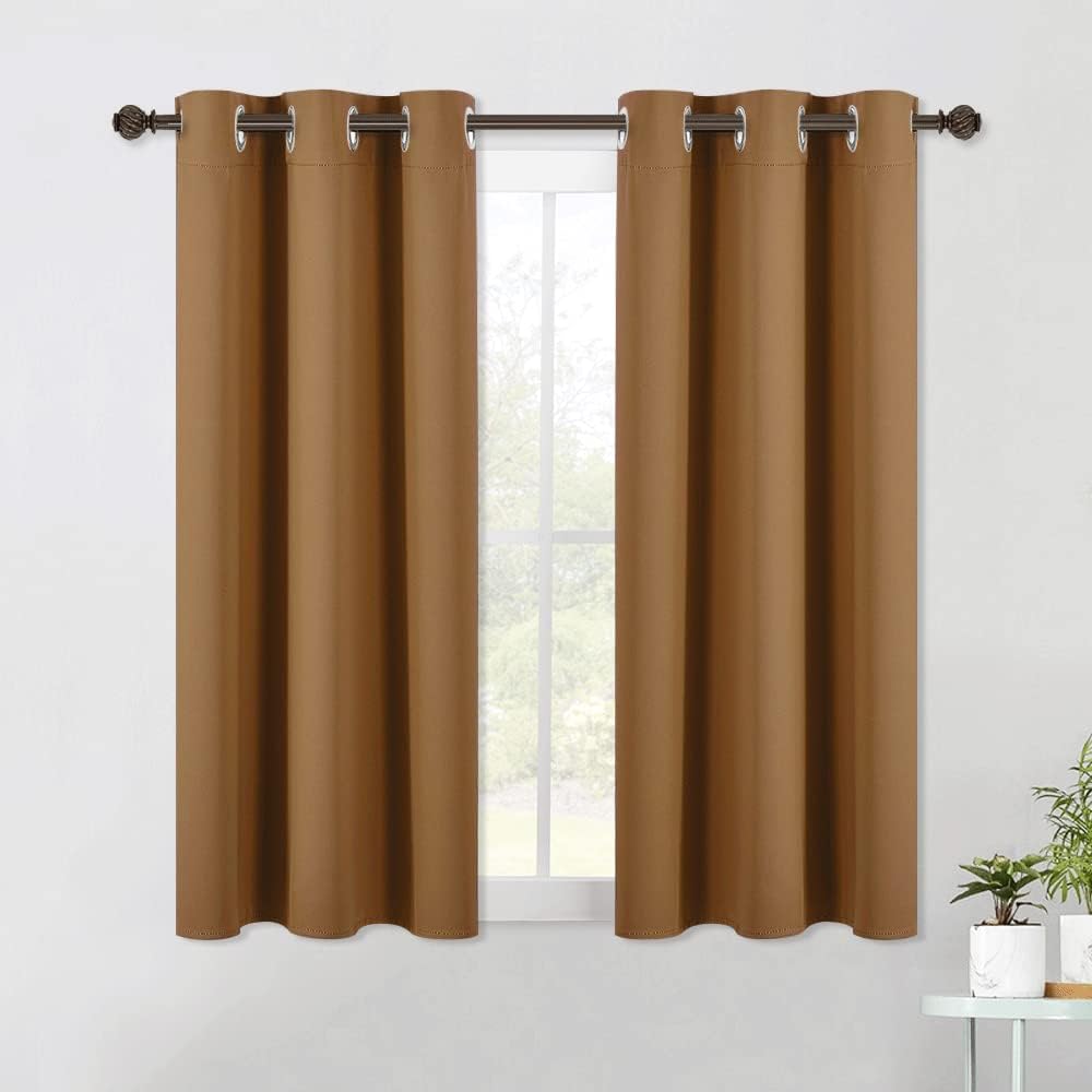 NICETOWN Sleek Blackout Curtains 54 inches Length for Small Windows, Noise Reducing and Block Draft Panels for Door Doorway Laundry…