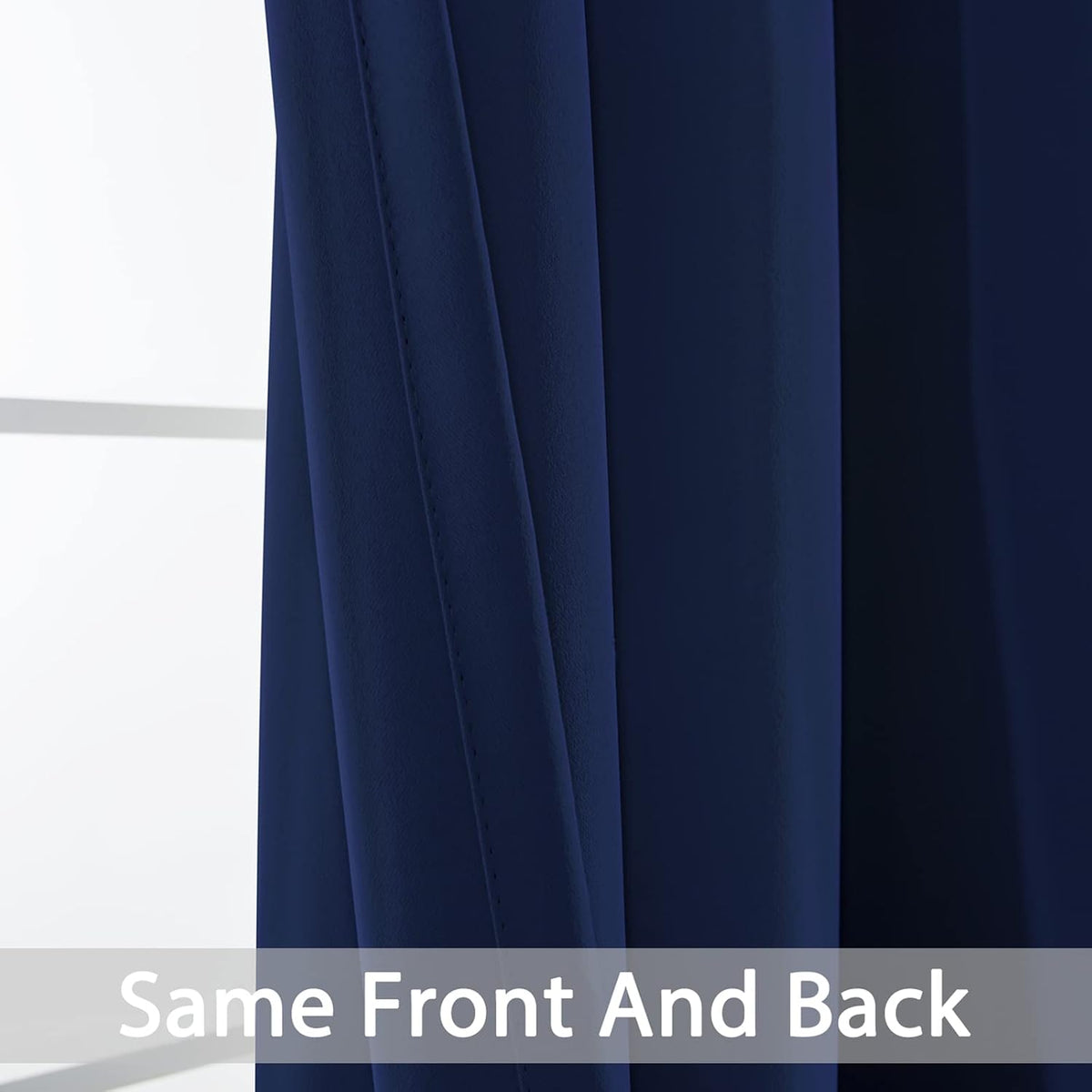 Yakamok Blackout Curtains Room Darkening Thermal Insulated Window Panels, Solid Grommet Top Drapes for Bedroom/Living Room(62Wx96L, Navy…