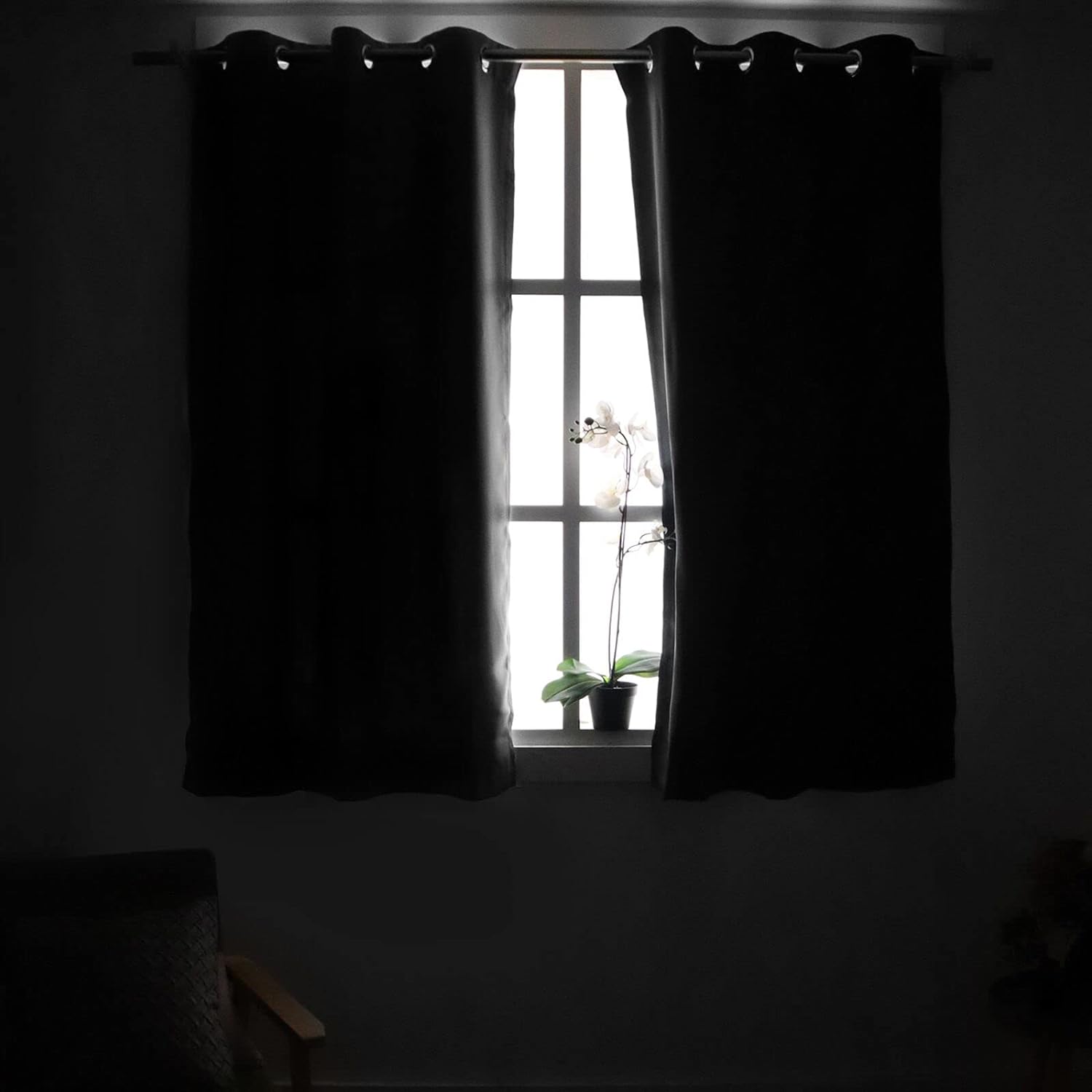 YoungsTex Dark Grey Blackout Curtains 72 Inches Length for Bedroom - Thermal Insulated with Grommet Room Darkening Window Drapes for Living…