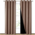 Nicetown Cold Blocking Curtains, 100% Blackout Curtains Thermal, Noise Reduction and Privacy Curtains for Patio Door, Black Lined Blackout…