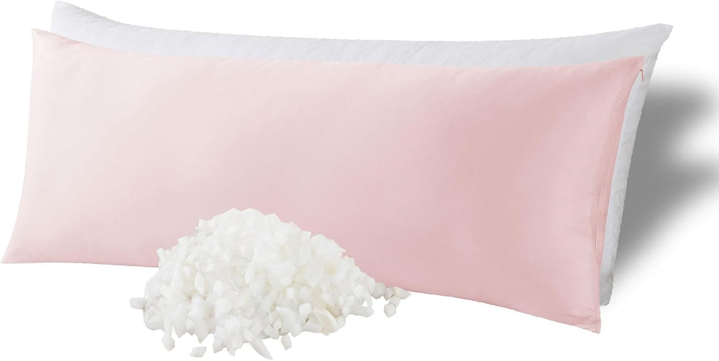 WhatsBedding Memory Foam Body Pillow with Zippered Cooling Cover, Full Body Pillow for Adults, Long Pillow for Sleeping, Fluffy…