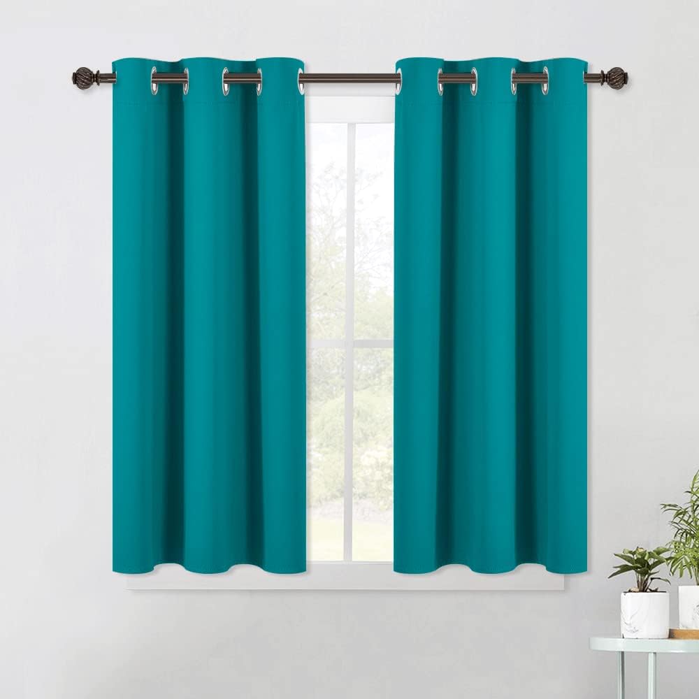 NICETOWN ROM Darkening Curtains 45 inch Length 2 Panels, Thermal Insulated Grommet Blackout Curtains for Modern Casual Elegant Bedroom…