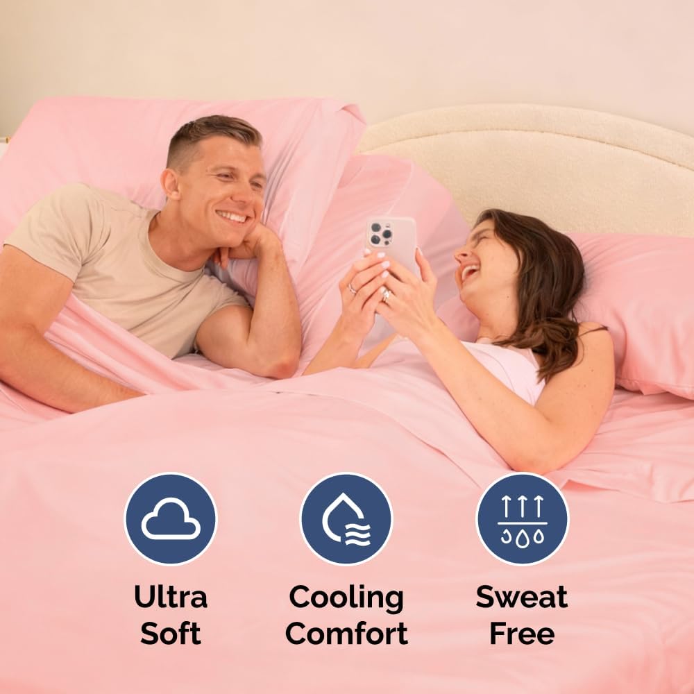 Flex Top Split Head King 4 Piece Sheet Set - Soft, Breathable & Cooling Bed Sheets Set - Hotel Luxury Bedding for Women & Men with Deep…