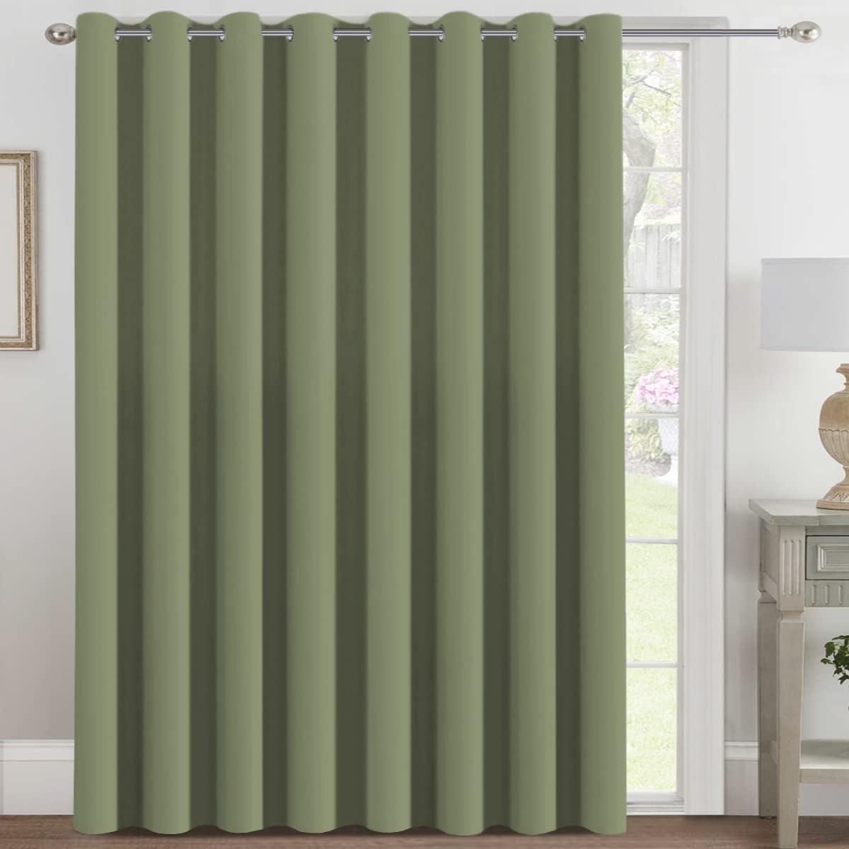 H.VERSAILTEX Blackout Patio Curtains 100 x 108 Inches Solid Thermal Insulated Grommet Blackout Curtains/Drapes for Sliding Door…