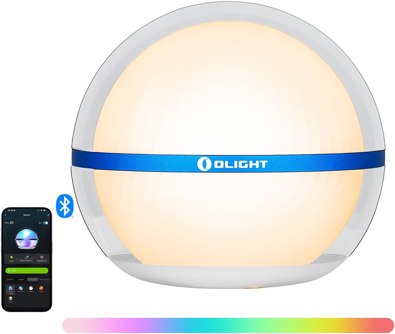 OLIGHT Sphere Smart Night Light, 75 lumens Stepless Dimming Table Lamp with Remotely APP Control, Magnetic Rechargeable RGB Ambient…