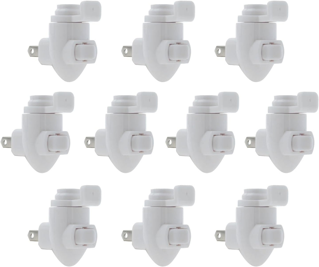 Creative Hobbies Plug In Night Light Module, White Plastic, Great for Making Your Own Decorative Night Lights, Pack of 10
