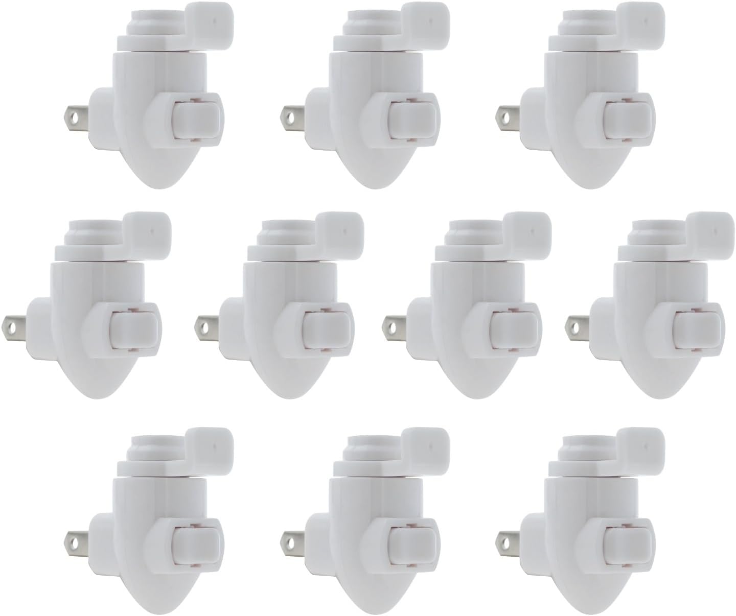 Creative Hobbies Plug In Night Light Module, White Plastic, Great for Making Your Own Decorative Night Lights, Pack of 10