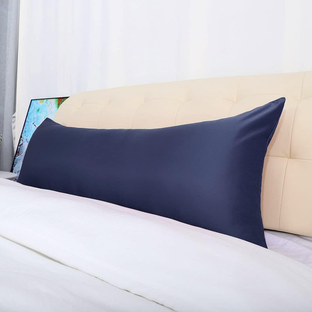 uxcell Body Pillow Cover, 20x72 Inch Navy Silky Satin Body Pillowcases for Hair and Skin, Soft Cooling Smooth Pillow Case with Envelope…