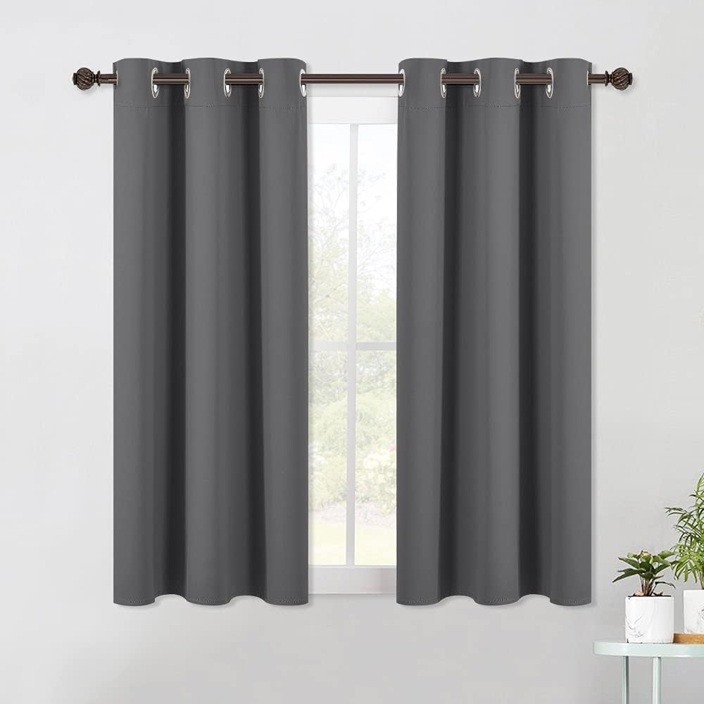 NICETOWN Bedroom Curtains Blackout Drapery Panels, Three Pass Microfiber Thermal Insulated Solid Ring Top Blackout Window Curtains/Drapes…