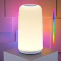 Touch Bedside Table Lamp, [Sleek Design & RGB Mode] 3 Way Dimmable Small Lamp for Bedroom, LED Lamp with Warm White Lights, Multi-Color…