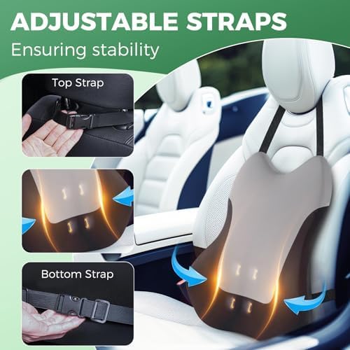 Niceedaybrand Lumbar Support Pillow for Office Chair Car, Gaming Chair Lower Back Memory Foam Cushion with 3D Soft Cover Enhance Your Drivi…