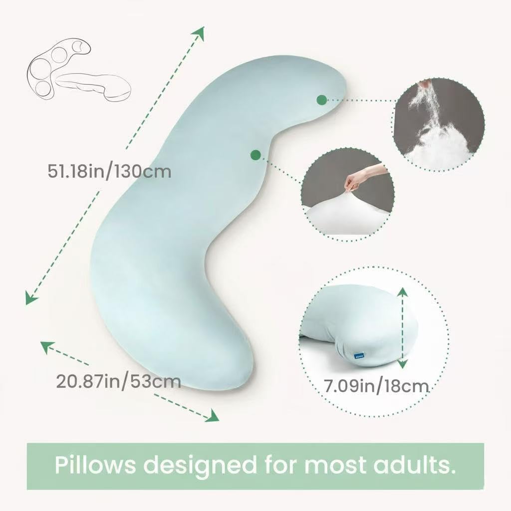 Body Pillows for Adults, Full Body Pillow for Side Sleepers, Long Body Pillow for Bed, Pea Pod Shape Long Pillow for Pregnancy Sleeping…