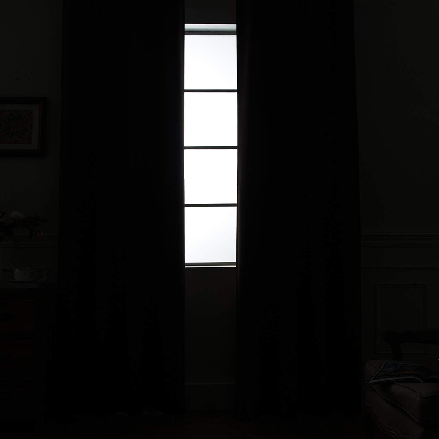 Yakamok Room Darkening Grommet Window Drapes Thermal Insulated Light Blocking Blackout Curtains for Bedroom(52Wx72L, Dark Grey,2 Panels)