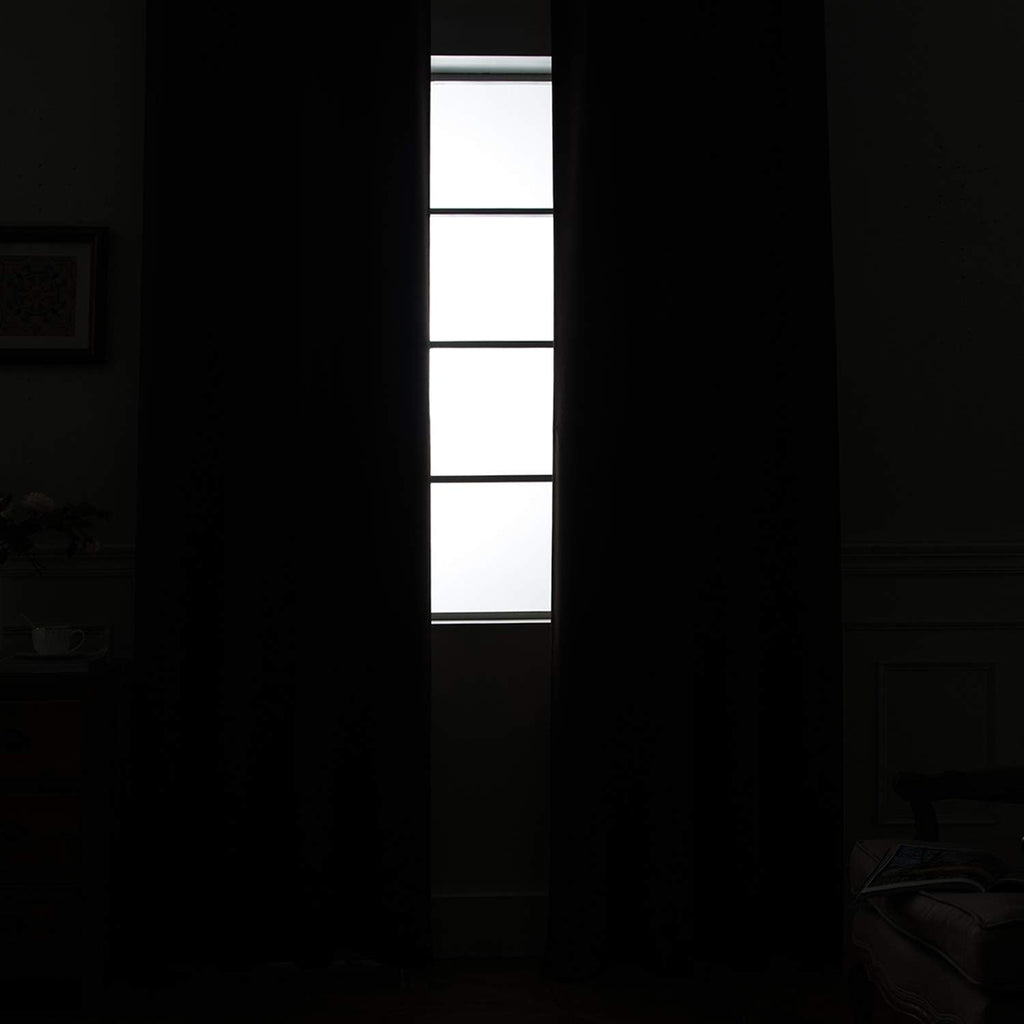 Yakamok Beige 100% Blackout Curtains for Bedroom with Black Liner, 2 Thick Layers Full Room Darkening Thermal Insulated Noise Reducing Grom…