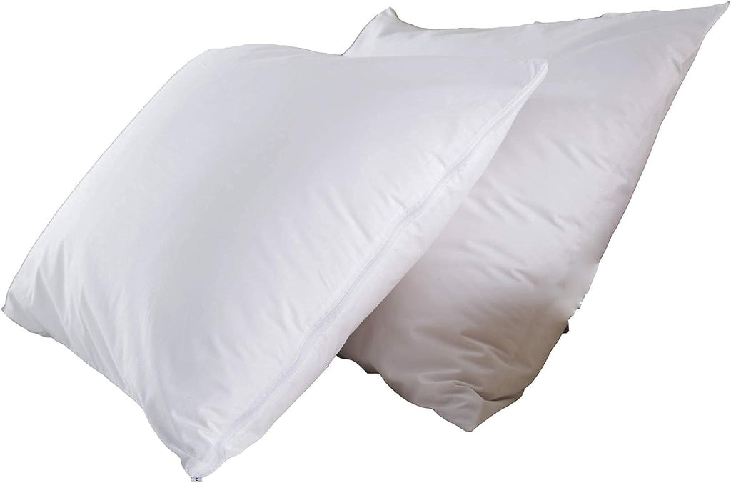 NiagaraSleepSolution Niagara 2 Pack King Pillow Protectors with Zipper, Cotton Sateen Blend Tight Weave Non Noisy Zip Covers Bre…