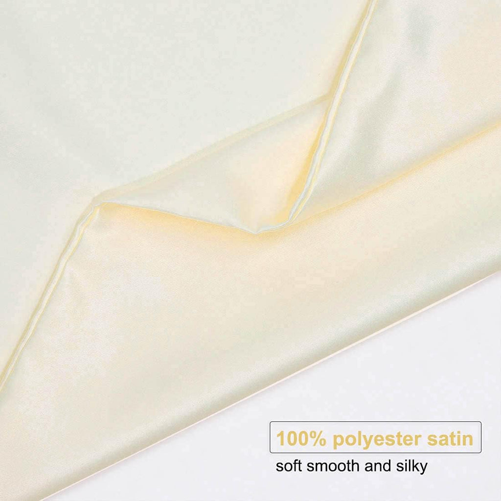 uxcell Queen Satin Pillowcase with Zipper, Super Soft and Luxury, Silky Pillow Cases Covers Set of 2, 21"x31", Pearl White