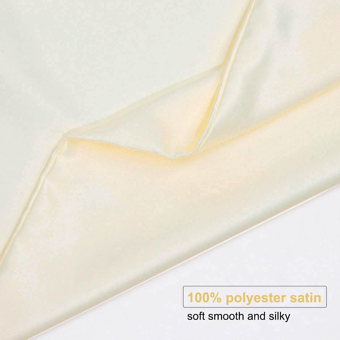 uxcell Queen Satin Pillowcase with Zipper, Super Soft and Luxury, Silky Pillow Cases Covers Set of 2, 21"x31", Pearl White
