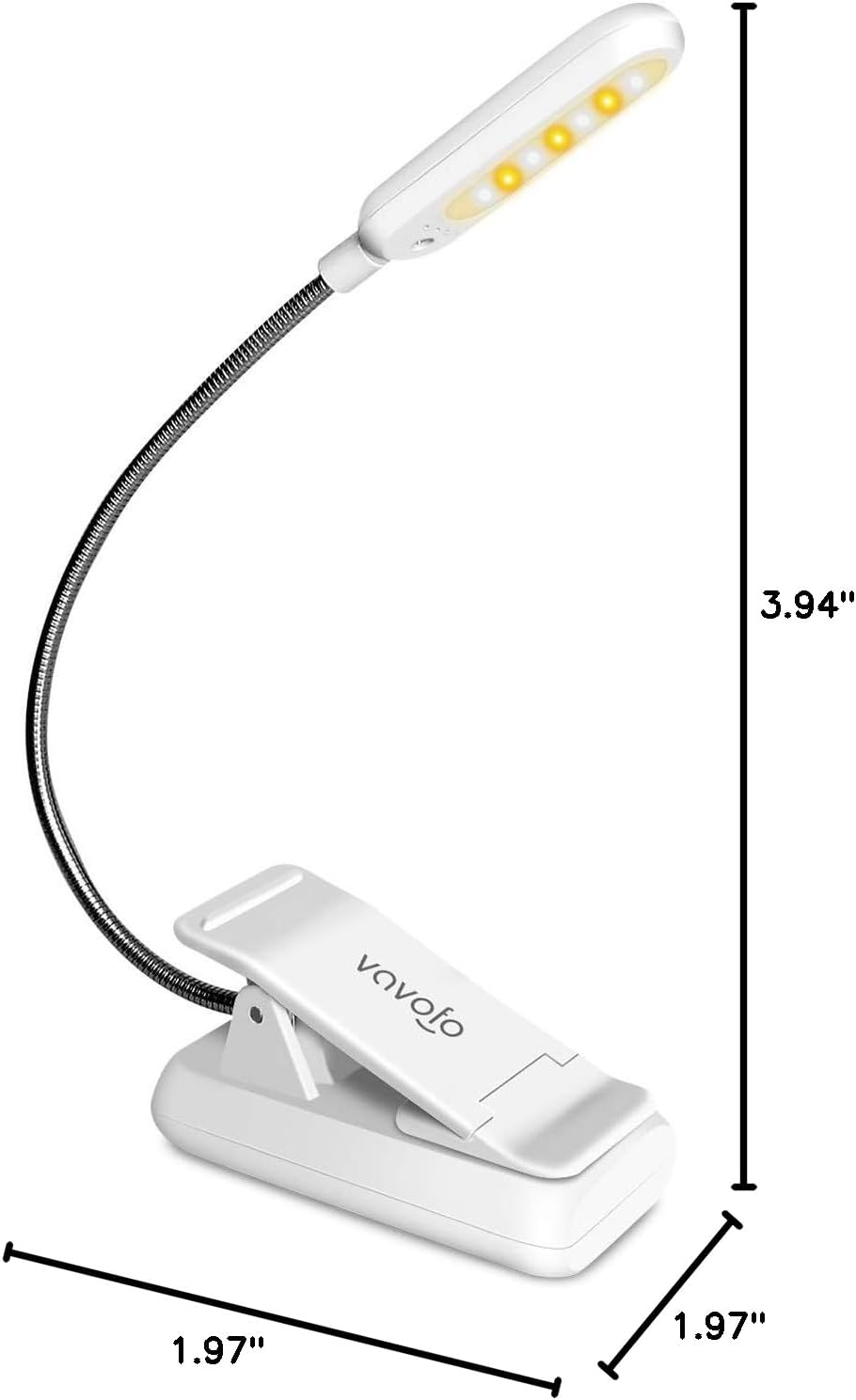 Vavofo Clip On Book Light for Bed Kids, 7 LED Reading Light with 9-Level Warm Cool White Daylight, Eye comfort Lamp with Power Indicator…