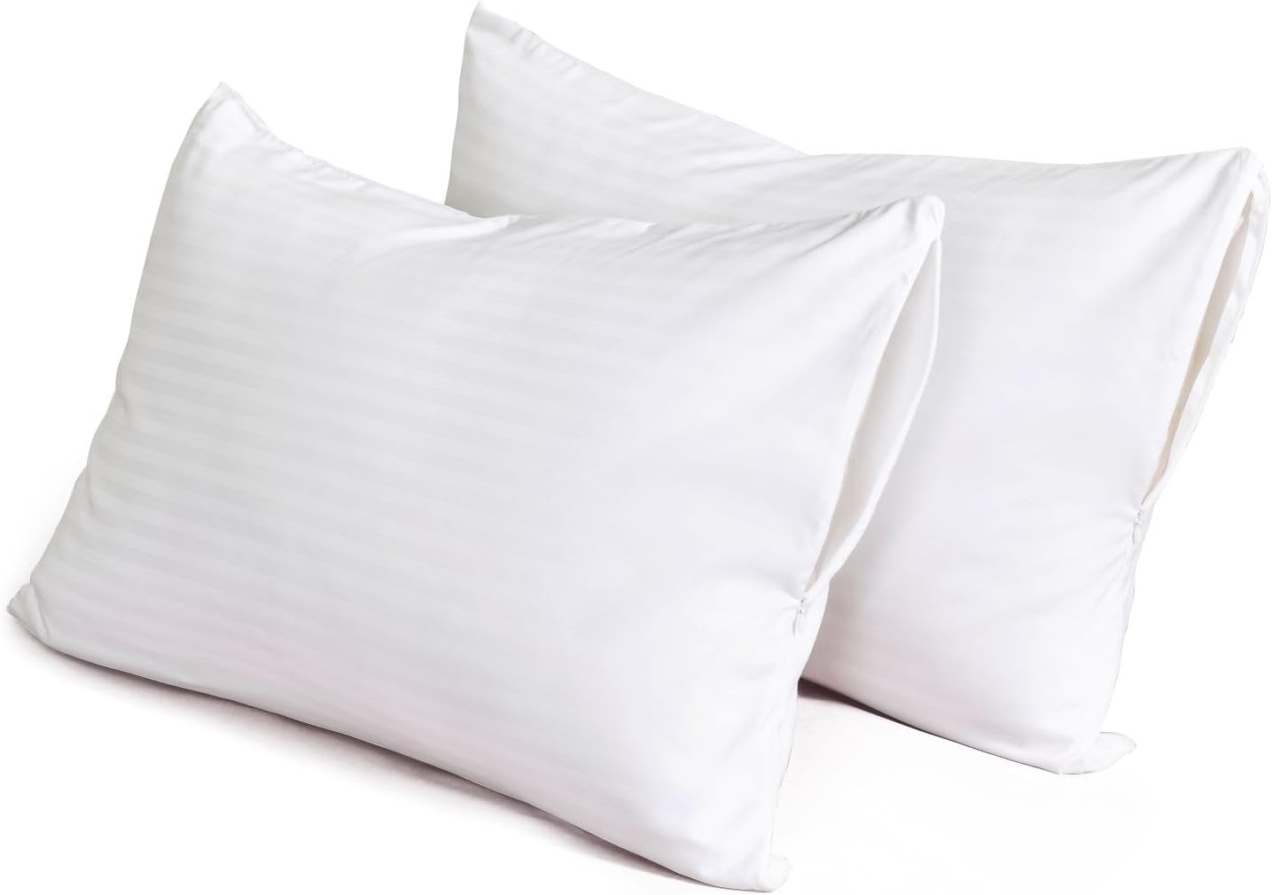 4 Pack Queen Size Pillow Protectors with Zipper, Luxury Hotel Quality Pillow Cases Covers, Soft, Breathable, Machine Washable, 20x 30 Inches