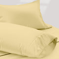 Texas Linen Co. 100% Egyptian Cotton Pillow Cases Standard/Queen Size Set of 2 - Luxury 1200 Series Sateen Beige Pillow Cases, Silky Soft…