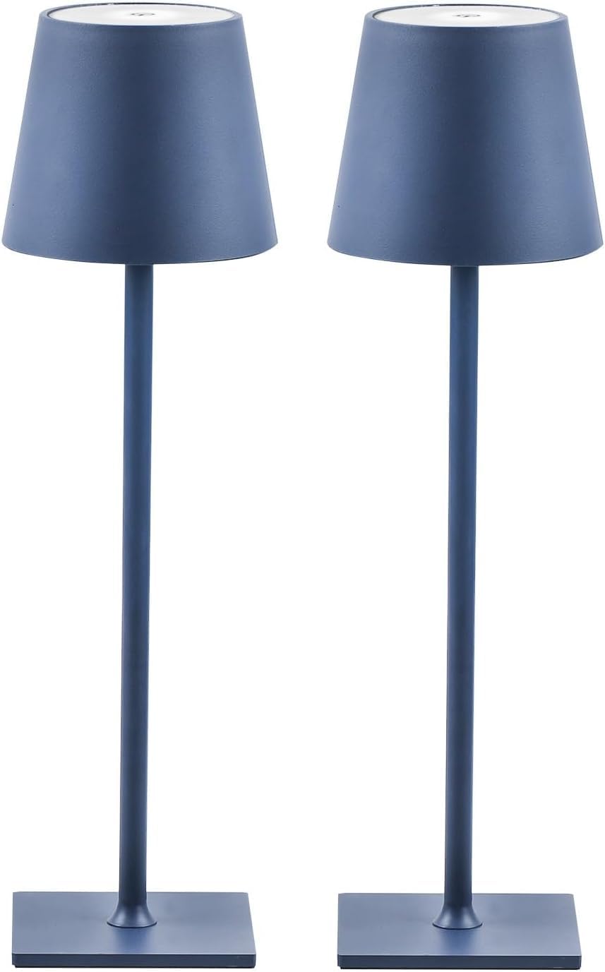 CHLORANTHUS 2 Pack Cordless Table Lamps, 3 Colors Stepless Dimming, 5000mAh Rechargeable Battery LED Desk Lamp for Bedroom/Couple…